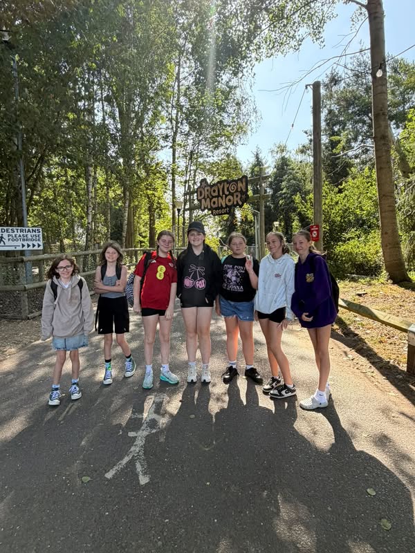 Sirhowy youth group enjoying a trip to Drayton Manor